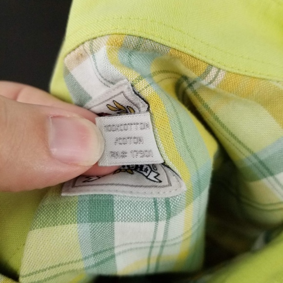 CINCH Short Sleeve Button Down Yellow Plaid Sz L - Picture 8 of 8